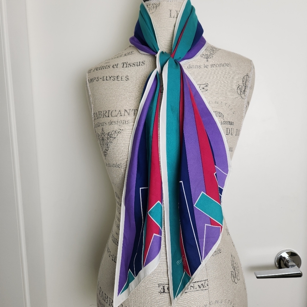 80s Monique Martin Stripe Neck Scarf